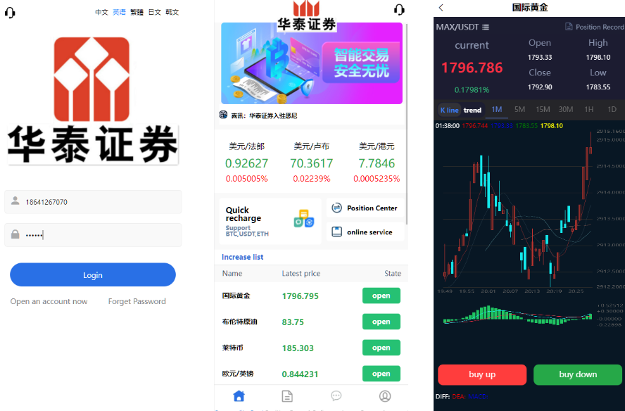 二开华泰证券/UI多语言微盘系统/微盘外汇投资系统/交易所股票系统-凡客源码