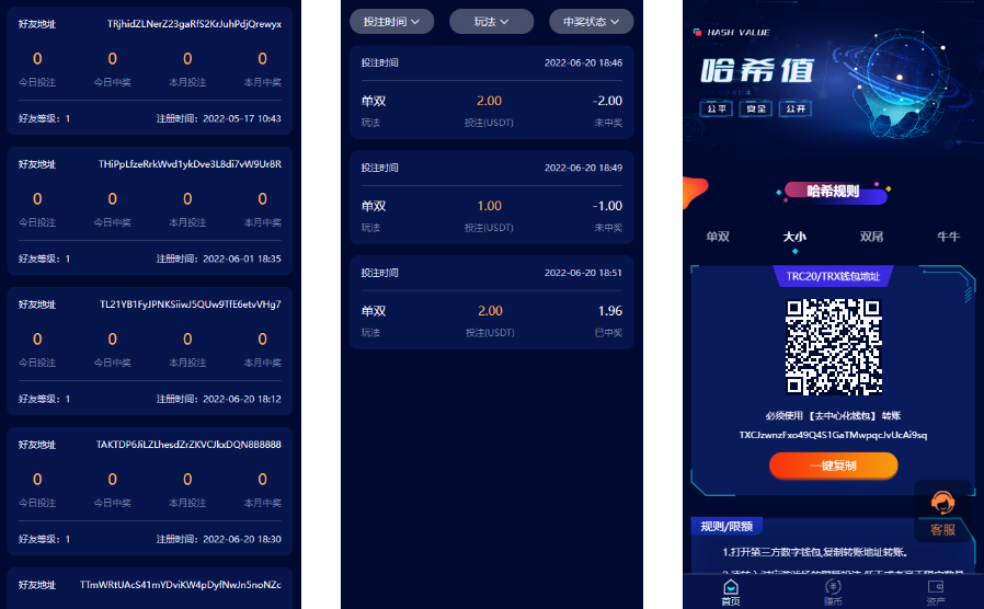 前端vue源码，后端FastAdmin框架，跟正常哈希没什么区别，这个是usdt/trx双玩法的-凡客源码